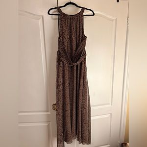Adrianna Papell Brown Polka Dot summer dress